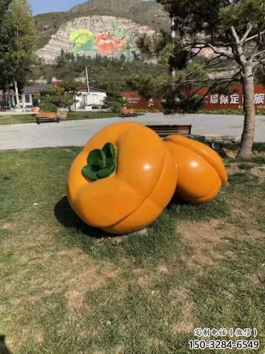 田間柿子雕塑 彩繪仿真雕塑 園林?jǐn)[件