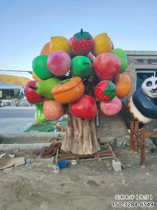 大型果樹(shù)雕塑 步行街水果雕塑 仿真擺件 大型果樹(shù)雕塑 步行街水果雕塑 仿真擺件