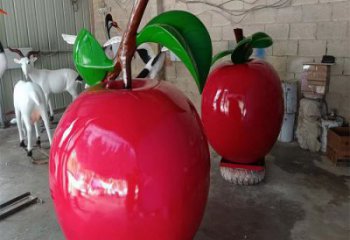 創(chuàng)意蘋(píng)果雕塑 步行街店門(mén)口雕塑 水果小品