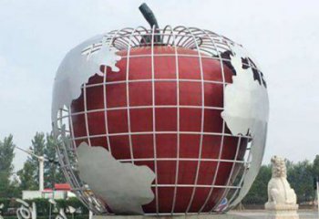 店門(mén)口蘋(píng)果雕塑 創(chuàng)意景觀雕塑 仿真擺件