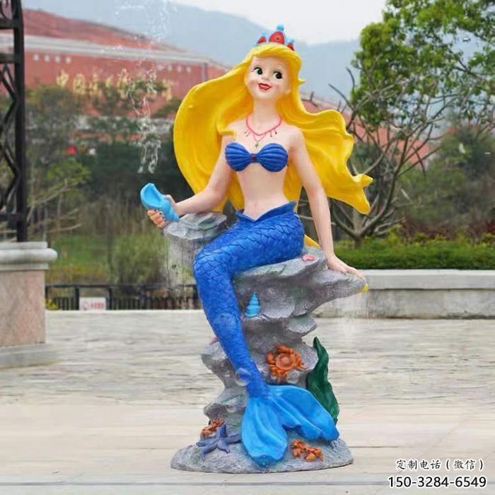 庭院美人魚雕塑 城市彩繪雕塑 卡通小品 庭院美人魚雕塑 城市彩繪雕塑 卡通小品