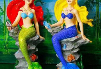 動(dòng)漫美人魚(yú)雕塑 店門(mén)口園林雕塑 卡通小品