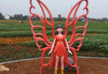 動漫蝴蝶仙子雕塑 酒店公園雕塑 風(fēng)景區(qū)擺件