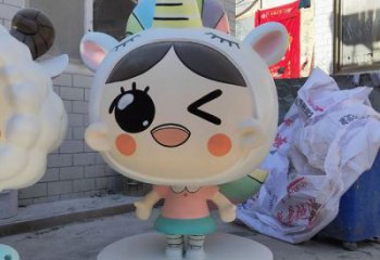 彩繪娃娃雕塑 動漫雕塑 步行街?jǐn)[件