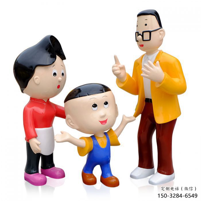 彩繪大頭兒子雕塑 卡通雕塑 步行街?jǐn)[件