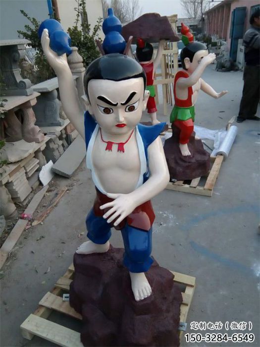 庭院葫蘆娃雕塑 城市彩繪雕塑 卡通小品