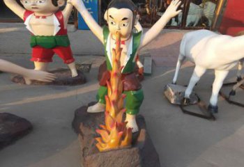 仿古葫蘆娃雕塑 庭院彩繪雕塑 田間小品