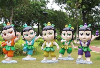 卡通葫蘆娃雕塑 店門口園林雕塑 動漫小品