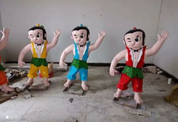 門口葫蘆娃雕塑 售樓處卡通雕塑 彩繪小品