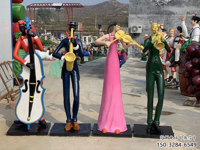 彩繪音樂人雕塑 店門口園林雕塑 宣傳小品 彩繪音樂人雕塑 店門口園林雕塑 宣傳小品
