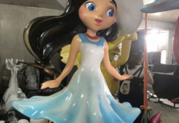彩繪女孩雕塑 大型城市雕塑 商業(yè)街?jǐn)[件