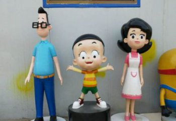 大型三口之家雕塑 門口創(chuàng)意雕塑 售樓處小品