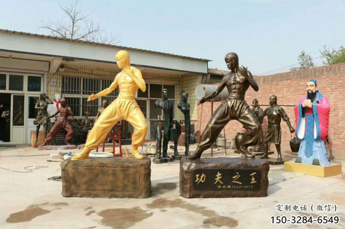 田間李小龍雕塑 彩繪近代雕塑 園林?jǐn)[件 田間李小龍雕塑 彩繪近代雕塑 園林?jǐn)[件