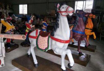 彩繪馬夫雕塑 民俗雕塑 步行街擺件