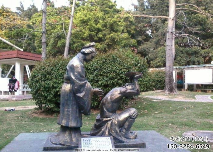 仿古岳母刺字雕塑 庭院彩繪雕塑 田間小品 仿古岳母刺字雕塑 庭院彩繪雕塑 田間小品