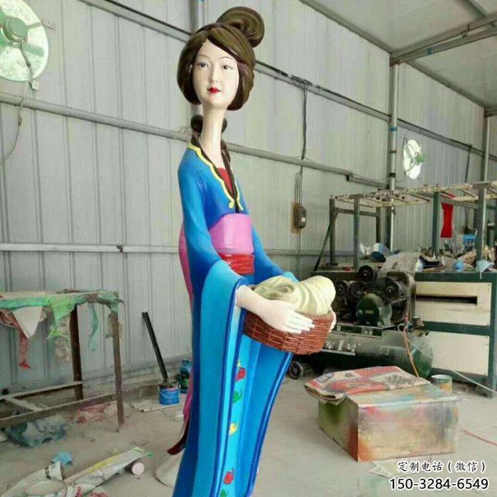 彩繪美女雕塑 大型城市雕塑 商業(yè)街?jǐn)[件