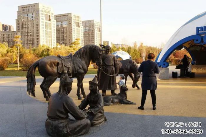 抽象茶馬古道雕塑 店門口彩繪雕塑 步行街擺件 抽象茶馬古道雕塑 店門口彩繪雕塑 步行街擺件