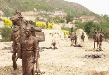 創(chuàng)意茶馬古道雕塑 步行街店門口雕塑 古代小品