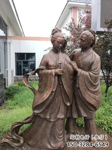 牛郎織女雕塑 庭院神話雕塑 彩繪擺件 牛郎織女雕塑 庭院神話雕塑 彩繪擺件