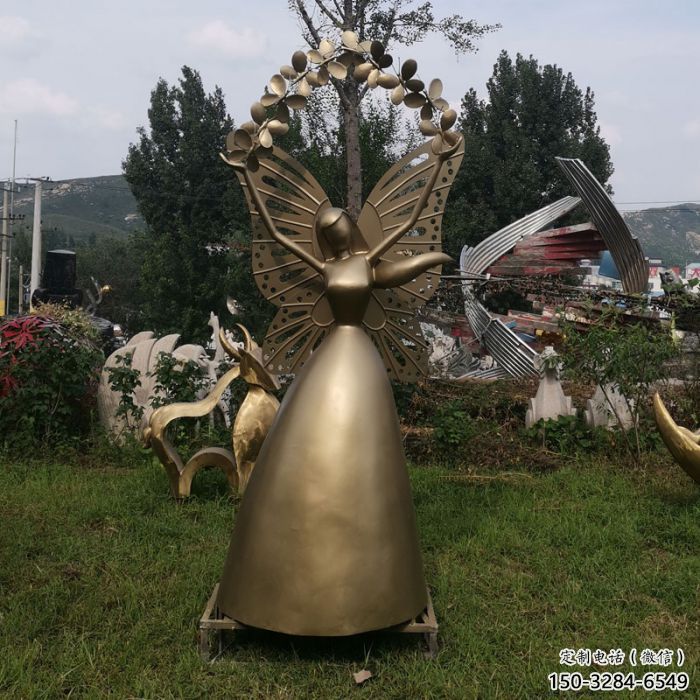 大門口天使雕塑 發(fā)光公園小品 仿真卡通雕塑 大門口天使雕塑 發(fā)光公園小品 仿真卡通雕塑