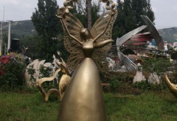 大門口天使雕塑 發(fā)光公園小品 仿真卡通雕塑
