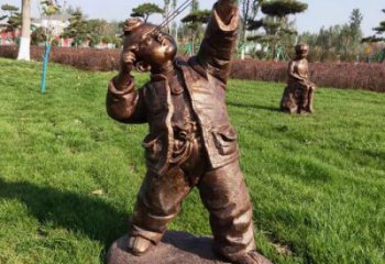 村口小孩子雕塑生產(chǎn) 景觀玩耍雕塑 公園童趣雕塑