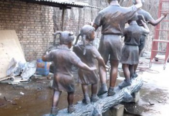 廣場小孩子雕塑制作 抽象景觀兒童雕塑 烤漆童趣雕塑