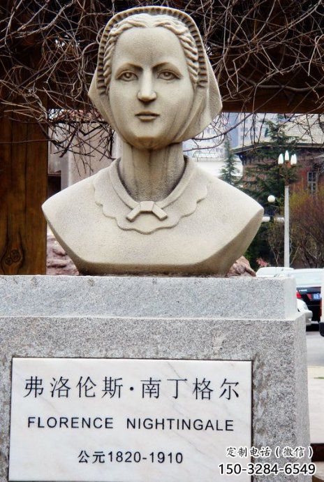 烤漆南丁格爾雕塑廠家 仿銅名人雕塑 室內(nèi)胸像雕塑