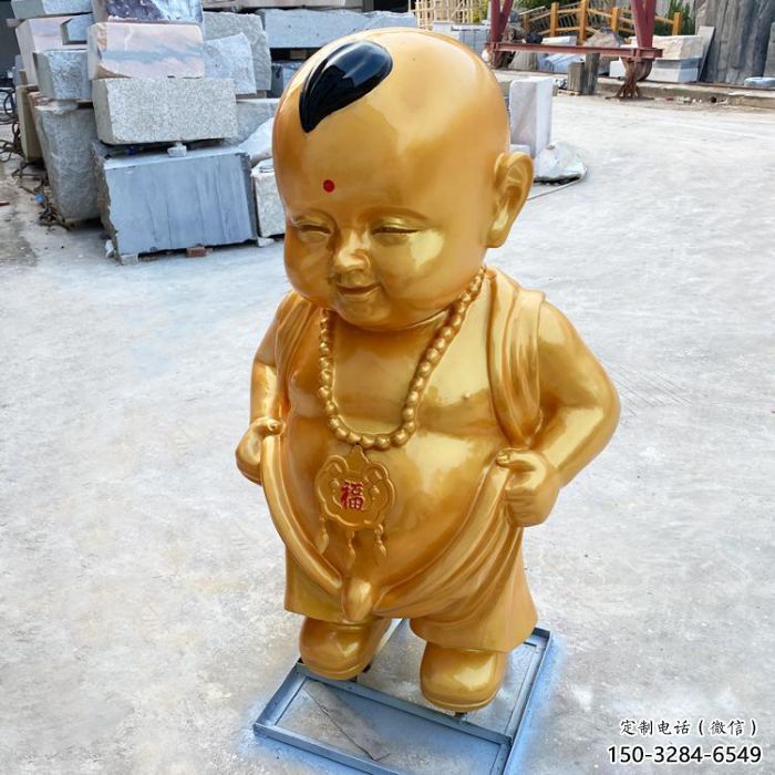 仿銅小和尚雕塑 彩繪兒童雕塑 商業(yè)街肖像雕塑 仿銅小和尚雕塑 彩繪兒童雕塑 商業(yè)街肖像雕塑