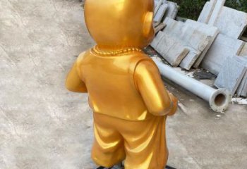 訂購(gòu)噴漆小和尚雕塑 中式村口兒童雕塑 草地肖像雕塑