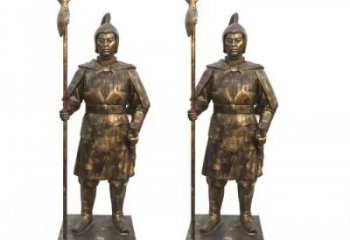 仿真武士雕塑實(shí)景圖 店門口園林雕塑 民俗小品