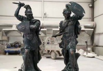 古銅色武士雕塑產(chǎn)品 大型城市雕塑 商業(yè)街?jǐn)[件