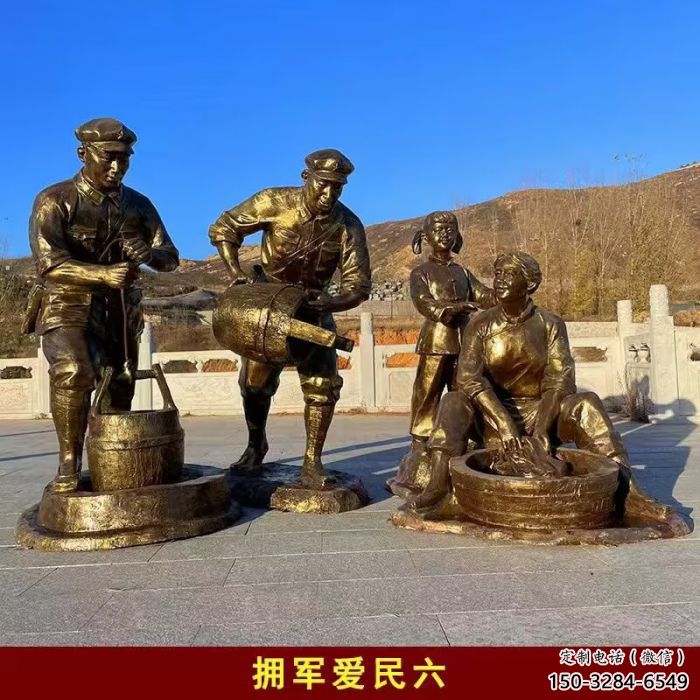 步行街紅軍雕塑廠家 游樂場革命雕塑 鑄造抗戰(zhàn)雕塑