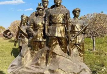 村口紅軍雕塑預定 啞光革命雕塑 公園抗戰(zhàn)雕塑