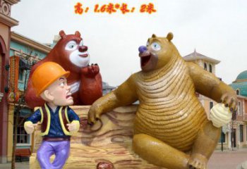 商業(yè)街熊大雕塑供應(yīng)商 售樓處雕塑 卡通擺件