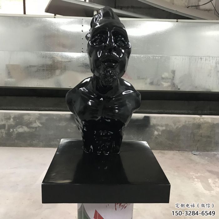 抽象胸像雕塑，仿銅工藝效果，玻璃鋼人物雕塑廠家