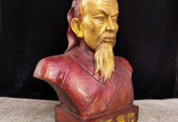 鑄銅華佗雕塑 電鍍現(xiàn)代名醫(yī)雕塑 藥王胸像雕塑
