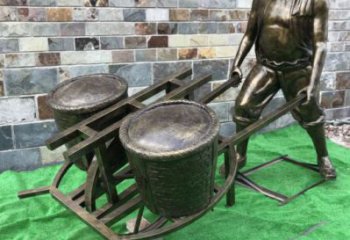 商場獨輪車雕塑廠家 民俗雕塑 店門口小品
