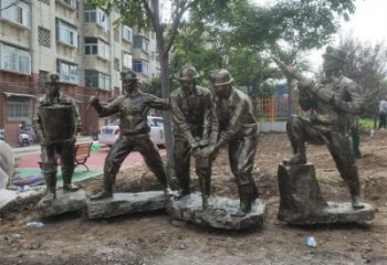工人雕塑制作 烤漆大型民俗雕塑 歐式勞動(dòng)雕塑