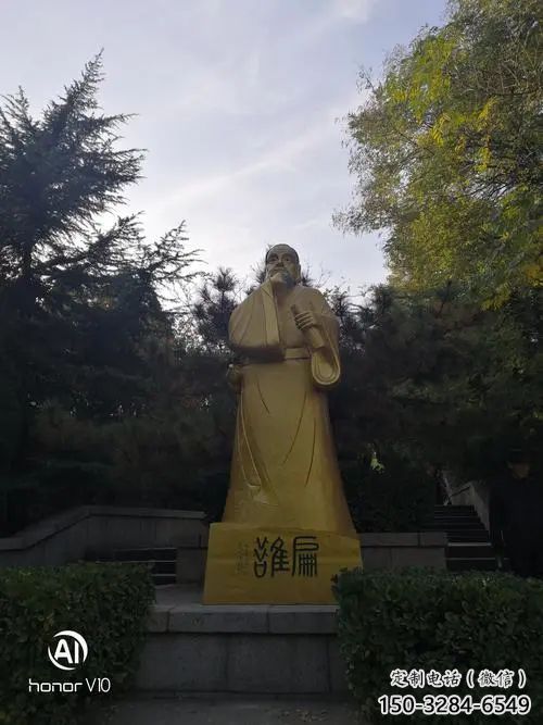 玻璃鋼扁鵲雕塑 創(chuàng)意名醫(yī)雕塑 仿銅藥王雕塑