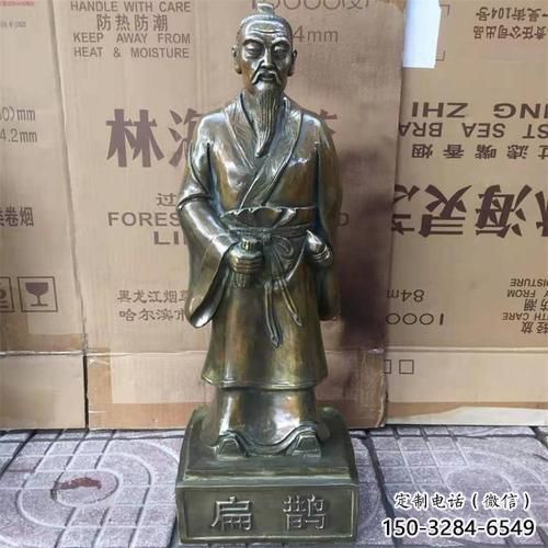 中式扁鵲雕塑 玻璃鋼名醫(yī)雕塑 仿古藥王雕塑