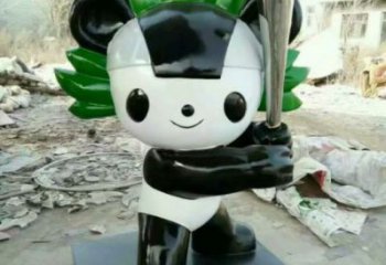 戶外福娃雕塑 噴漆體育雕塑 彩繪奧運(yùn)雕塑