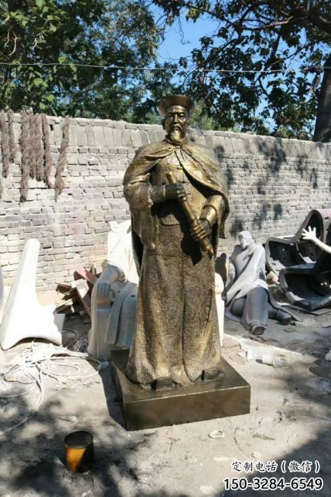 仿銅林則徐雕塑 中式村口名人雕塑 景觀(guān)肖像雕塑