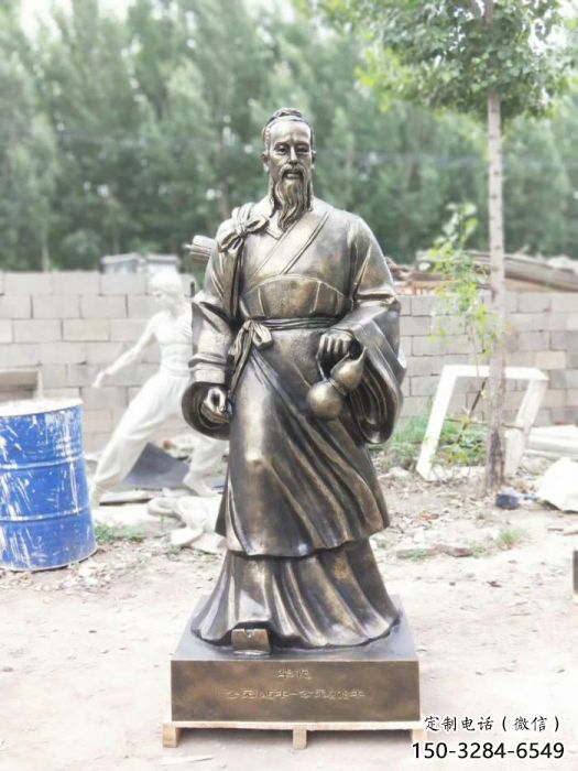 公園華佗雕塑廠 創(chuàng)意名醫(yī)雕塑 美陳藥王雕塑