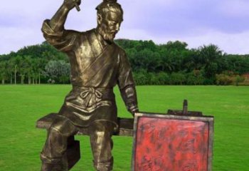 創(chuàng)意魯班雕塑 玻璃鋼手藝人雕塑 公園木匠雕塑