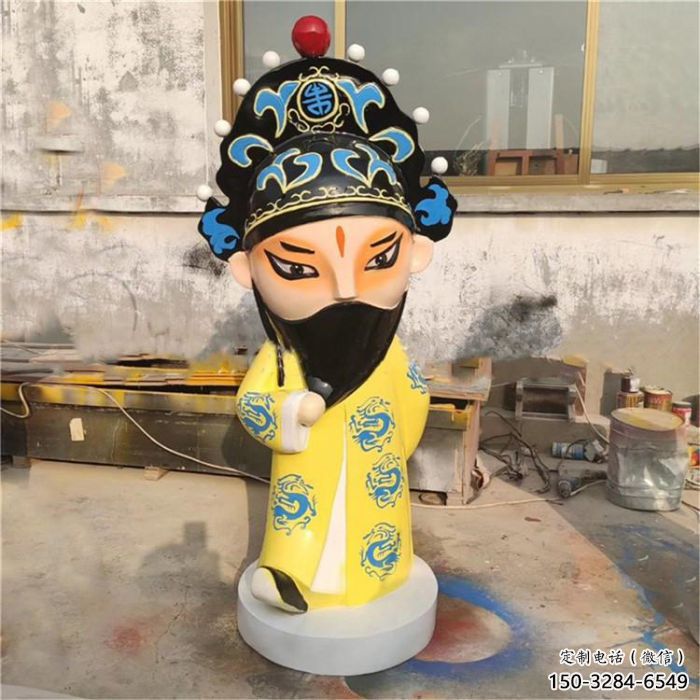 京劇雕塑生產(chǎn)商 創(chuàng)意唱戲雕塑 公園民俗雕塑