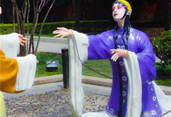 彩繪京劇雕塑廠家 現(xiàn)代民俗雕塑 公園唱戲雕塑