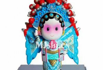 玻璃鋼京劇雕塑 現(xiàn)代民俗雕塑 大型唱戲雕塑