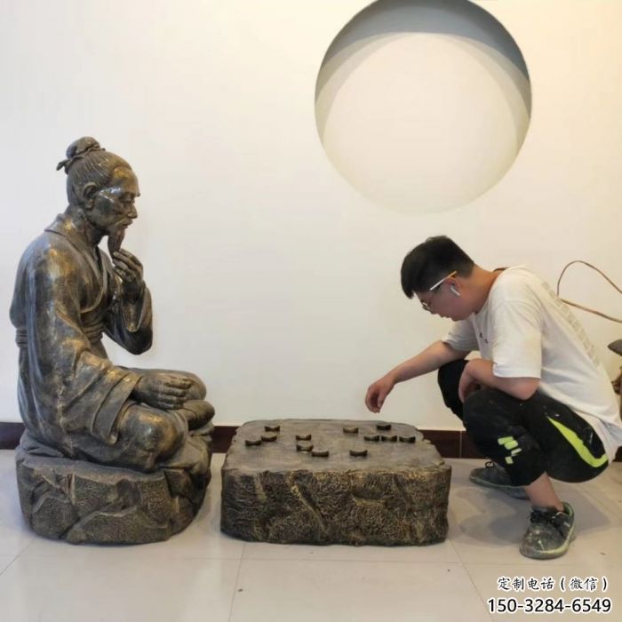 街頭下象棋雕塑廠家 大型民俗雕塑 別墅區(qū)民俗雕塑