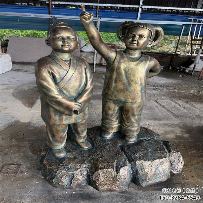 房地產(chǎn)看書雕塑廠家 現(xiàn)代人物雕塑 幾何學(xué)生雕塑